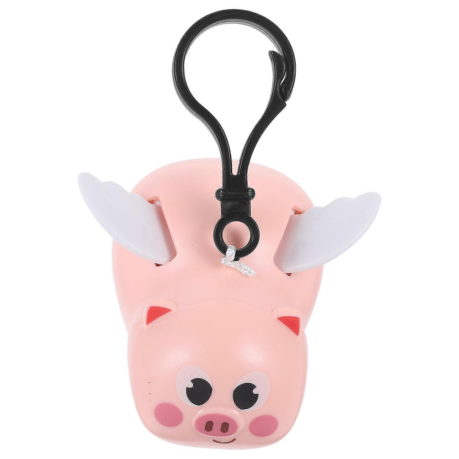 Portable Winged Pig Keychain For Car And Mobile Phone In Pink 2Pcs