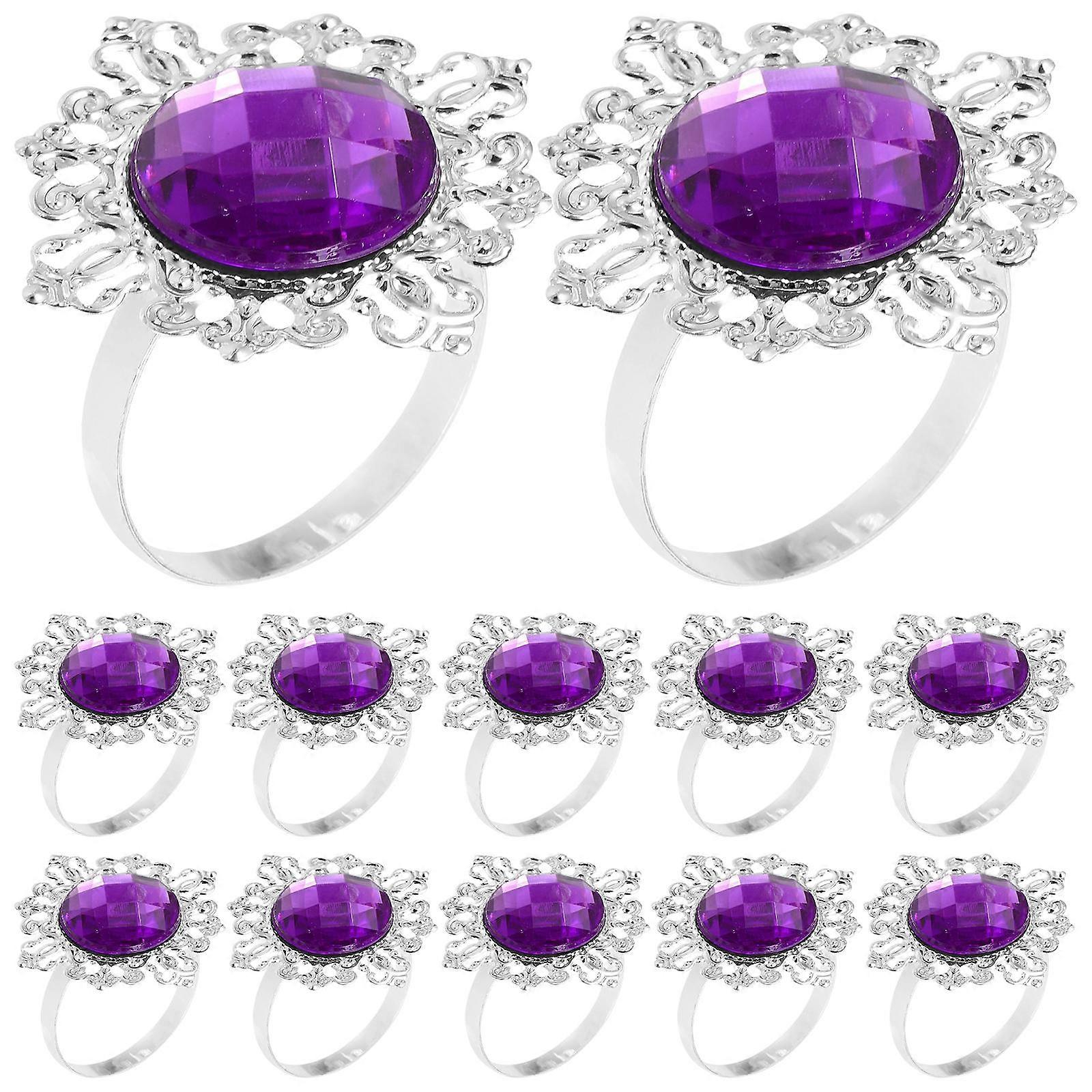 Purple Elegant Napkin Rings Wedding Dinner Use 48Pcs