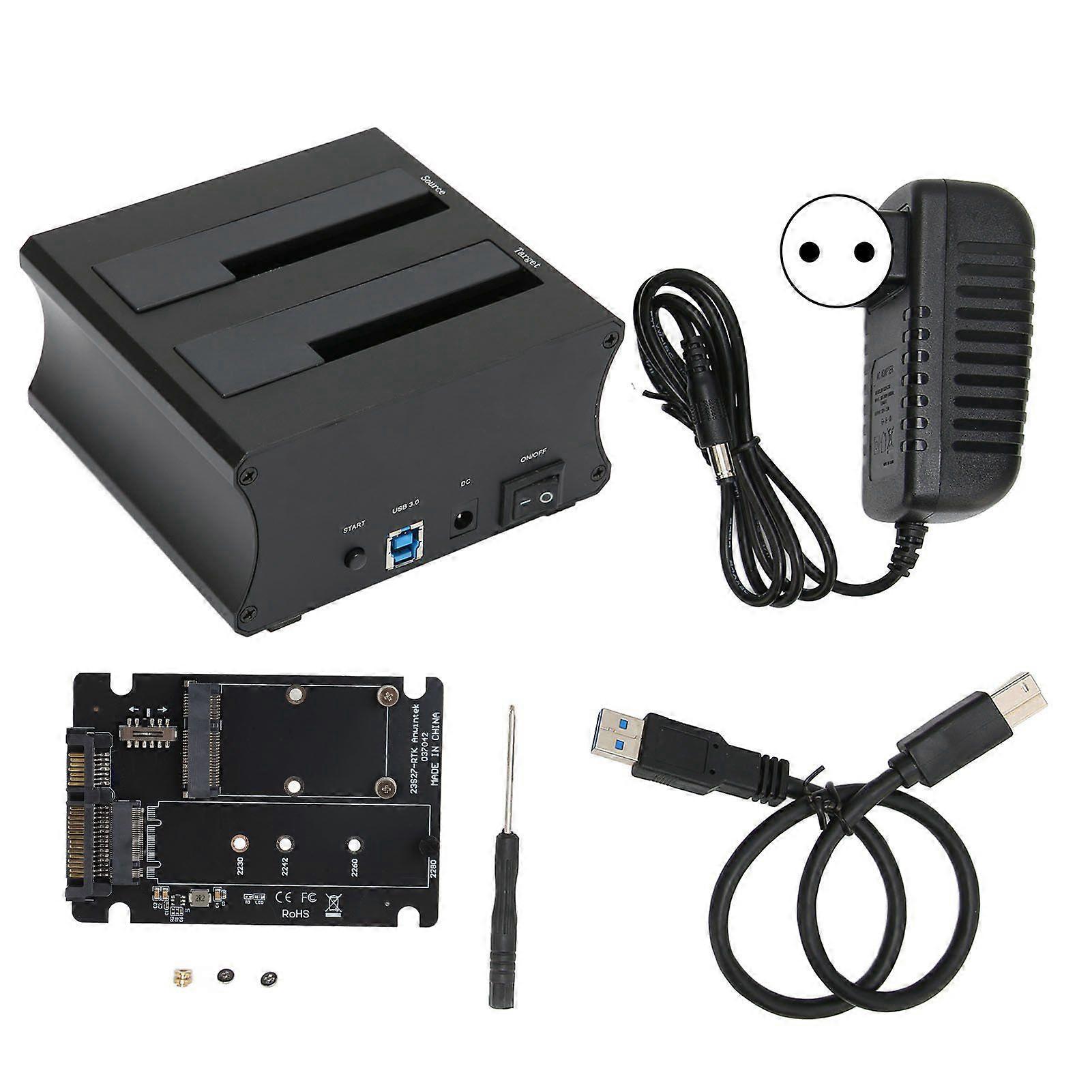 USB3.0 External Hard Drive Docking Station Copy Offline Clone Function Dual Bay HDD Docking Station
