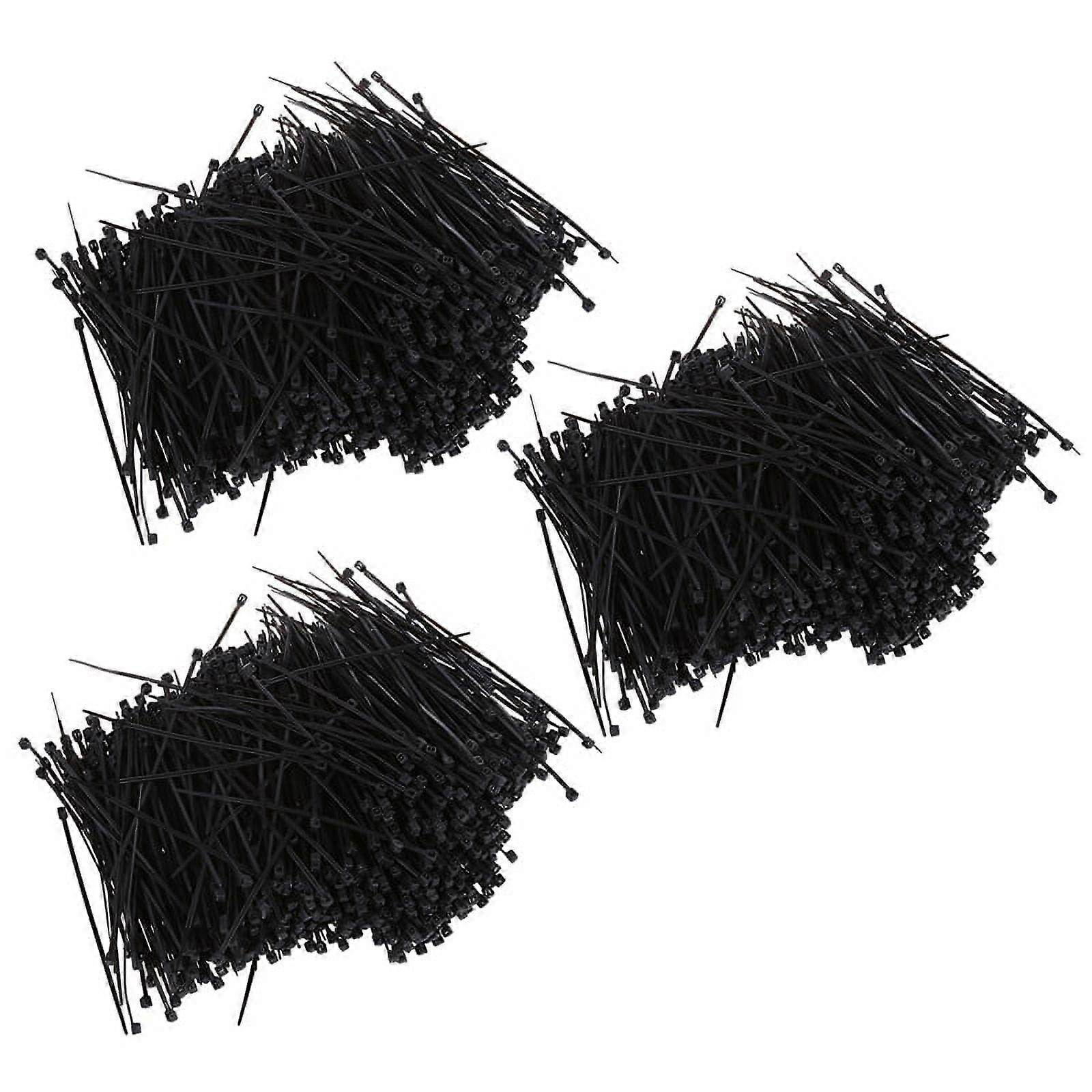 3000 Pcs Black Nylon Cable Zip Tie Fasten Wrap 95mm x 2mm