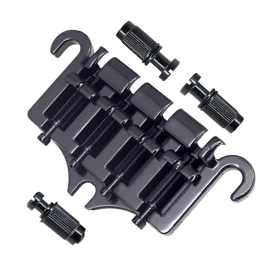 3 Point 4 String Bridge Tailpiece Zinc Alloy Bridges,Black