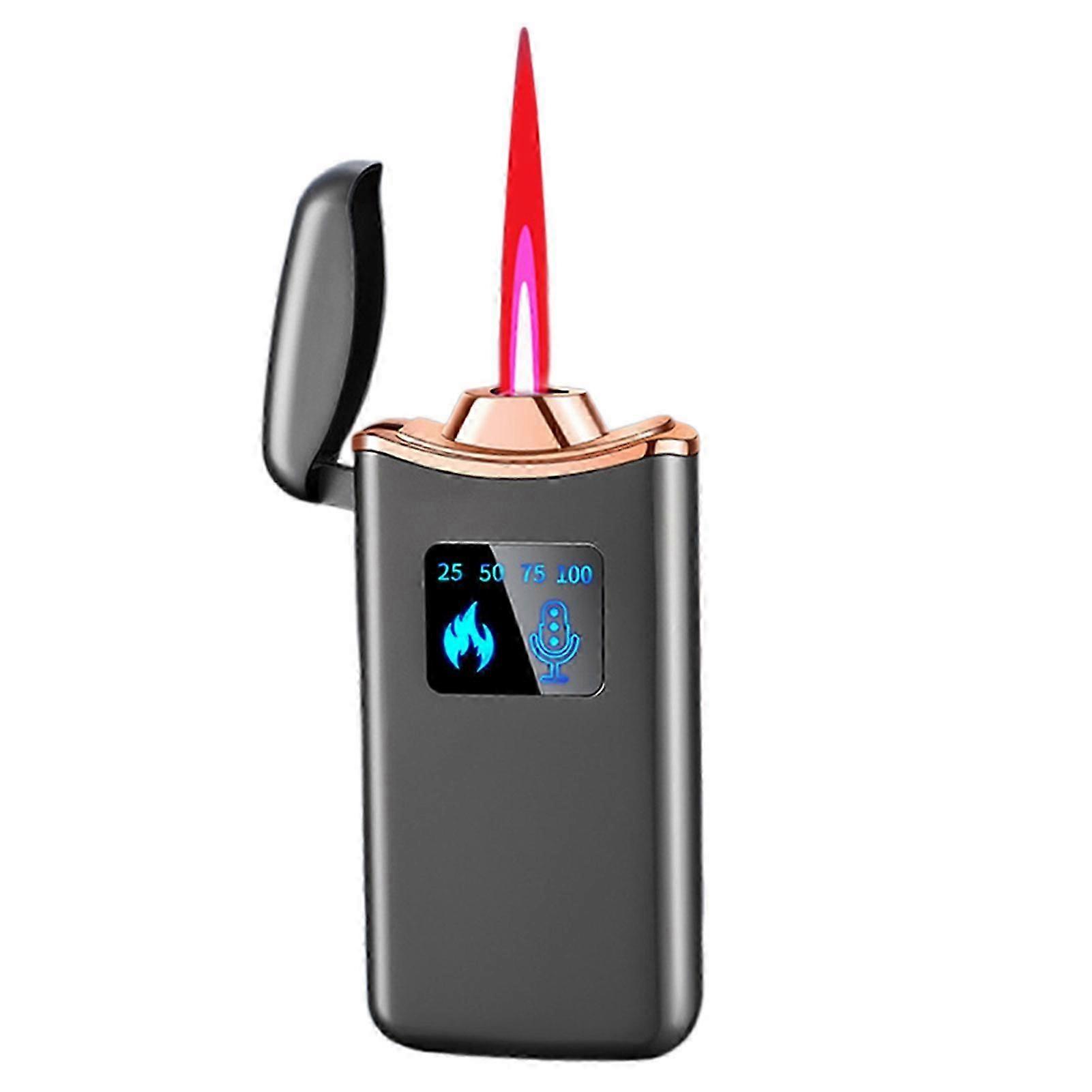 Electronic Lighter with Voice-Activated Design Mini USB Rechargeable Lighter for Collection