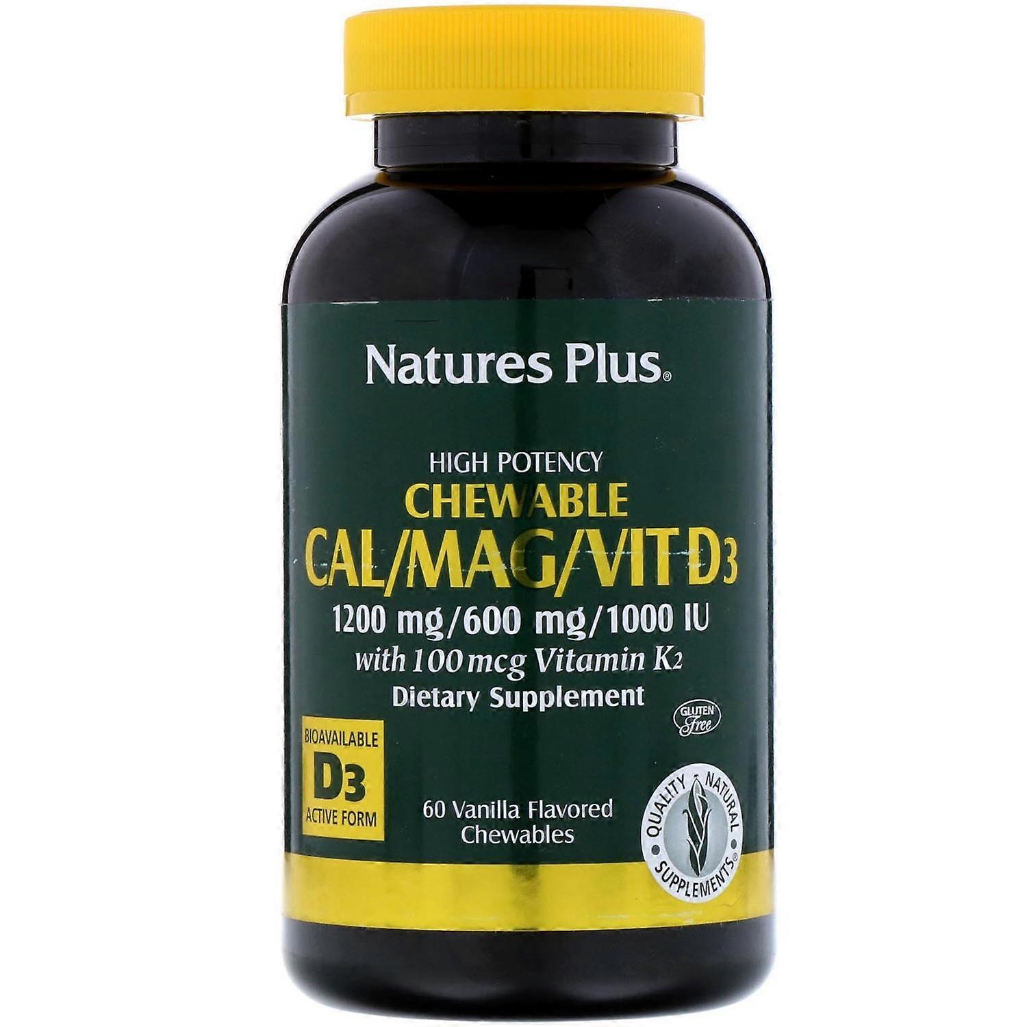Nature-apos;s Plus, Cal/Mag/Vit D3, Vanilla Flavored, 60 Chewables