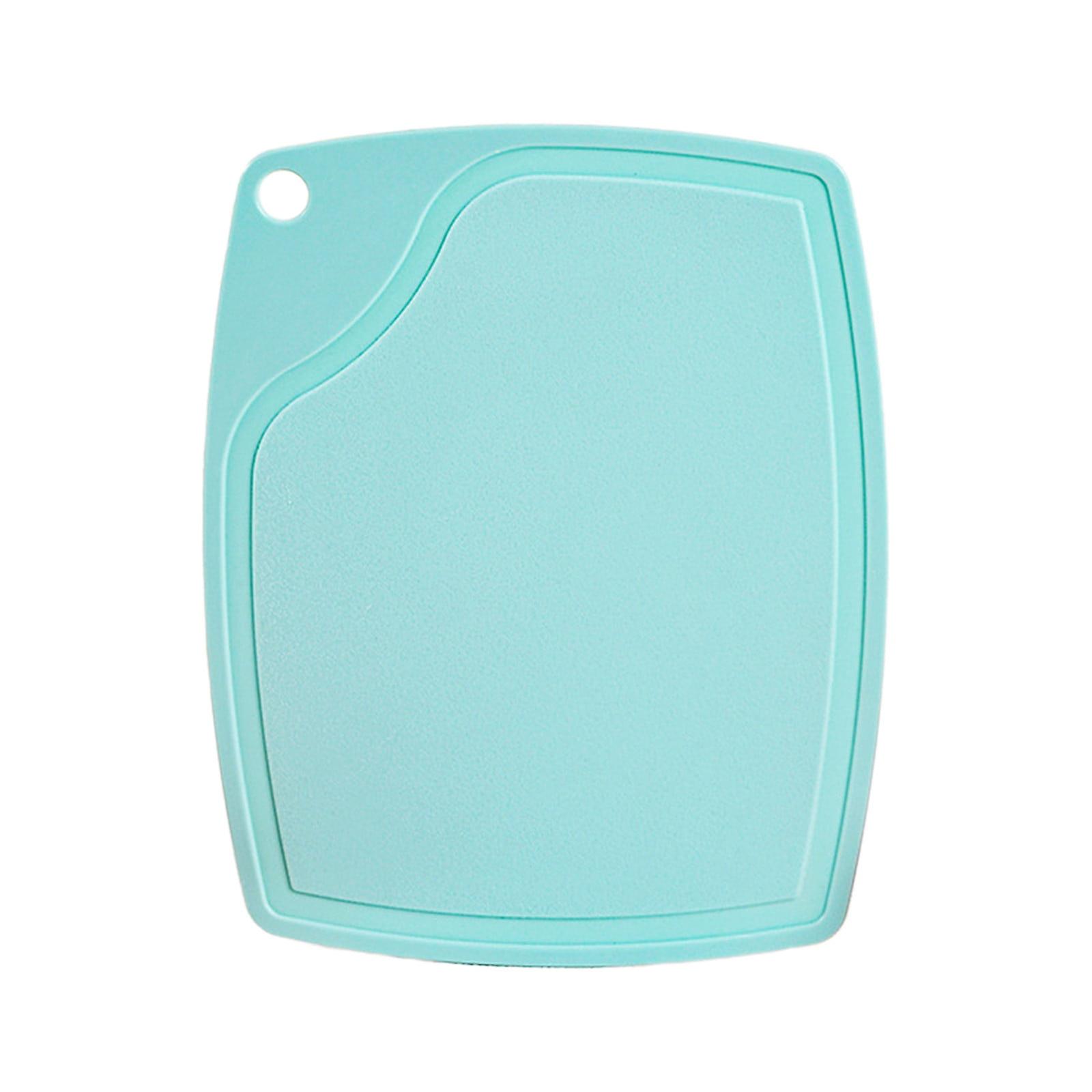 Cutting Board, Thick Non-Slip Kitchen Chopping Mat with Deep Juice Groove, Space-Saving Ergonomic Design (Blue)