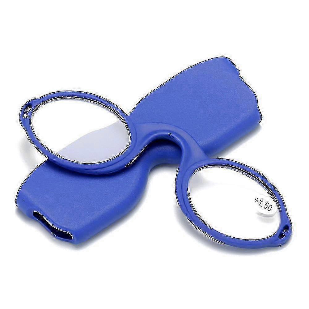 Silicone Nose Clip Lightweight Reading Glasses, Portable Compact Unisex Foam Eyewear with Case