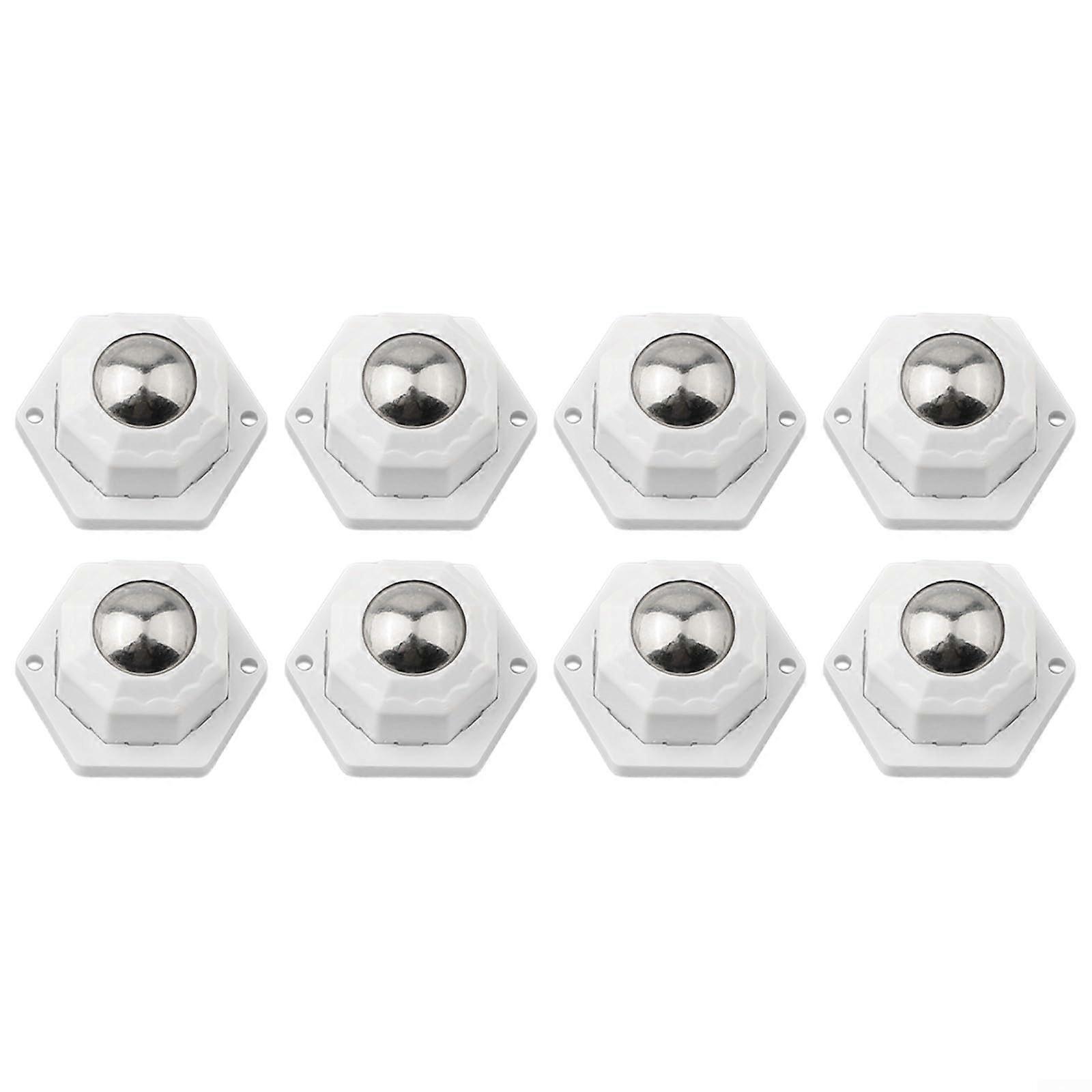 Castors 8Pack HeavyDuty Ball Castors 360Degree Swivel Wheels 100 Kg Load ABS Stainless Steel White