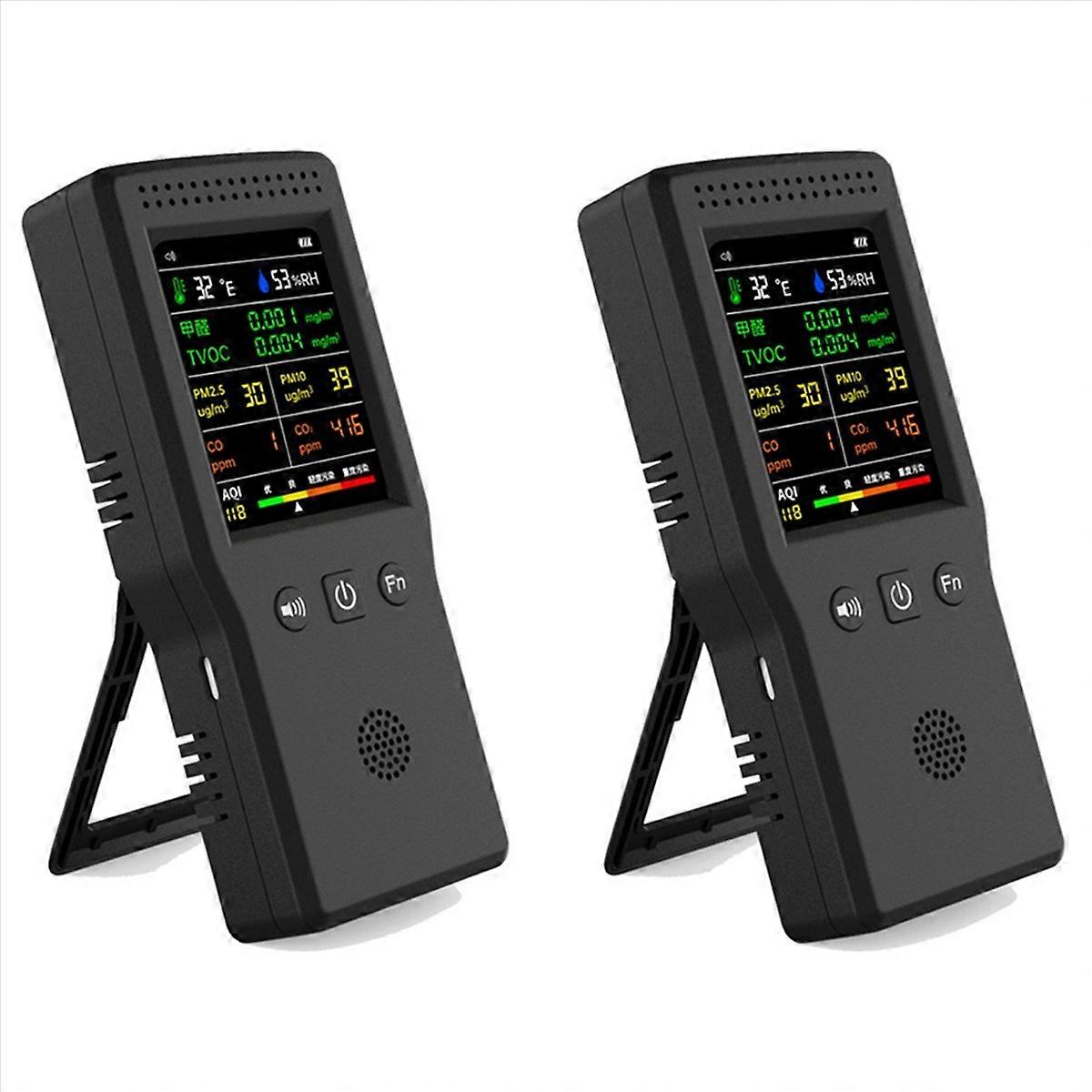 9 in 1 Luftqualitätsdetektor LCD-Display PM2.5 PM10 HCHO TVOC CO CO2 Temperatur Luftfeuchtigkeit Luftqualität
