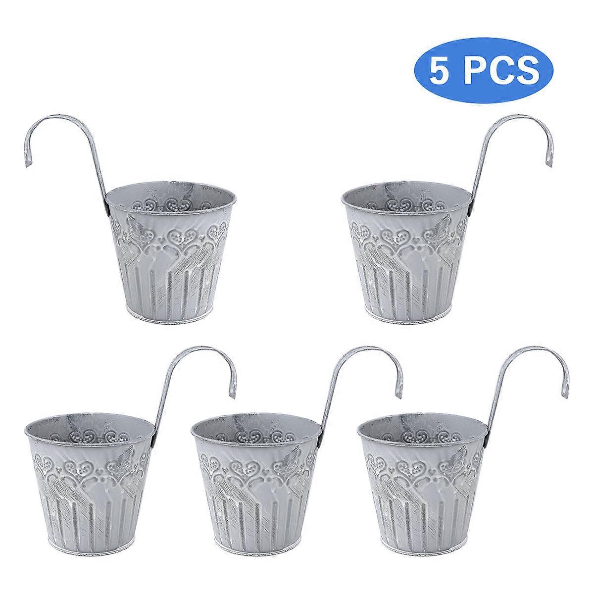 Old Iron Flower Pot for Flower Use 5Pcs Decorative Buckets