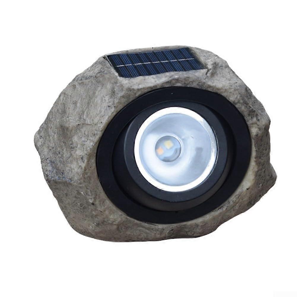 Solar Powered Stone Lamp Outdoor IP65 Waterproof Pathway Light With Switchable White And Warm LED