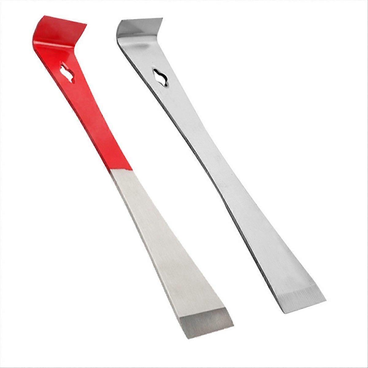 2PCS Pry Bar Scraper Nail Puller Stainless Steel Flat Crowbar