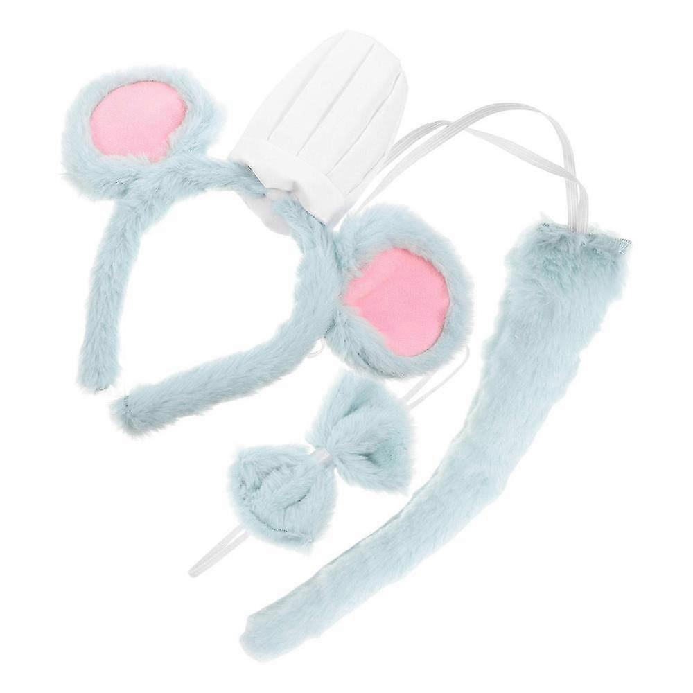 Green Mouse Costume Set with Ears Headband, Bow Tie and Tail for Adults