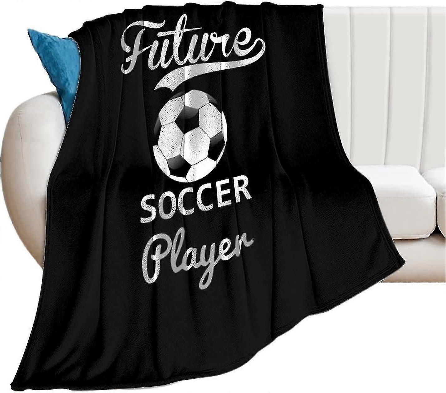 Tæppe Future Soccer Player Flannel Fleece Tæppe Let Blødt Tæppe Til Seng Sofa Stue - ujki265