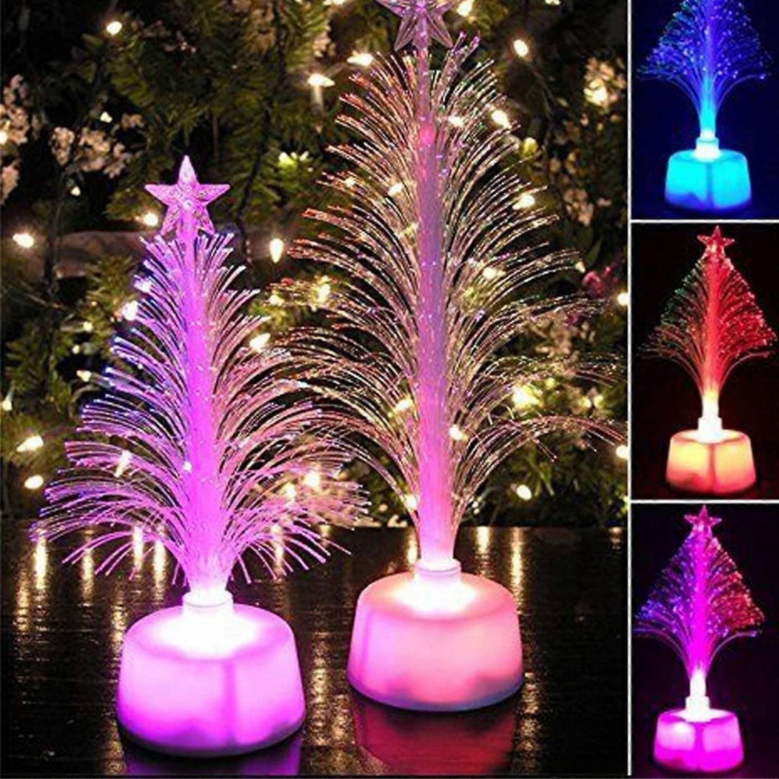 Mini Led Christmas Tree USB Power Color Changing Fiber Optic Christmas Tree for Christmas Party Tabletop