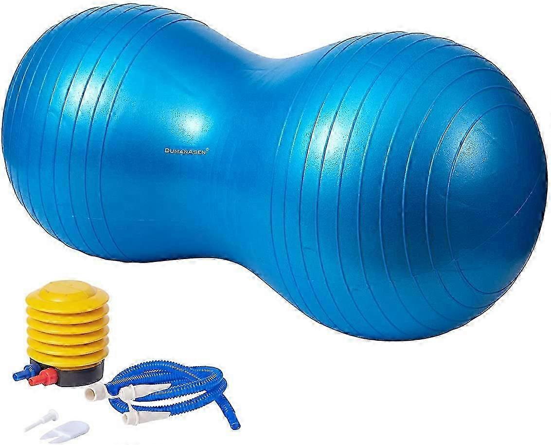 Bola de exercícios com bomba para fisioterapia e treinamento.
