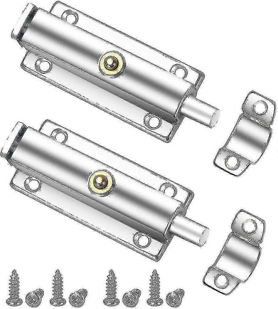 2-pack Stainless Steel Spring Automatic Latches With Slide Closure