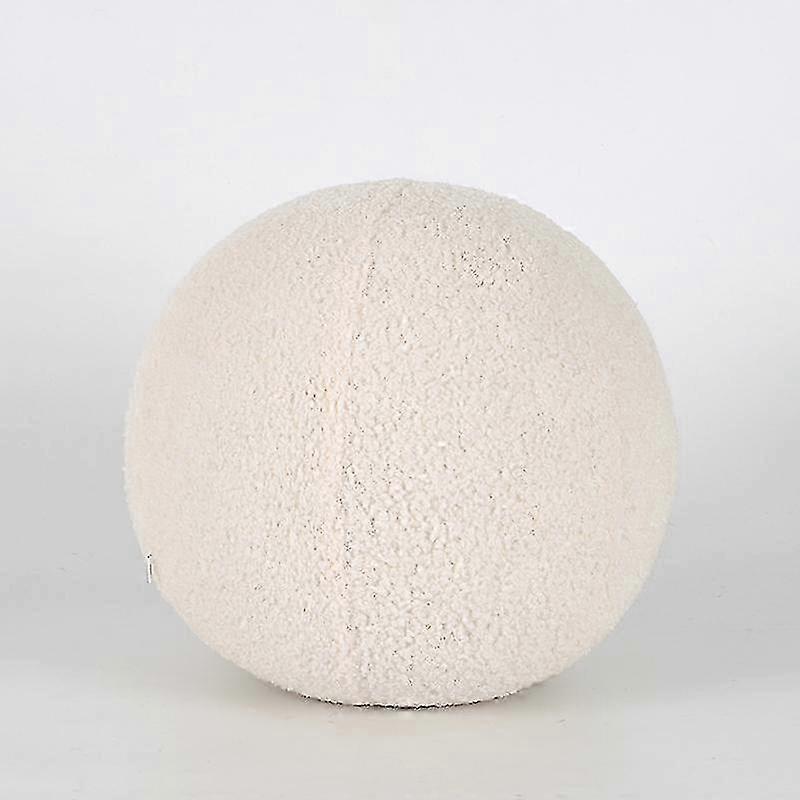 Plush Round Wool Cushion Nordic Ball Shaped Solid Color Stuffed Soft Pillow For Sofa Office Waist Rest Throw Pillow