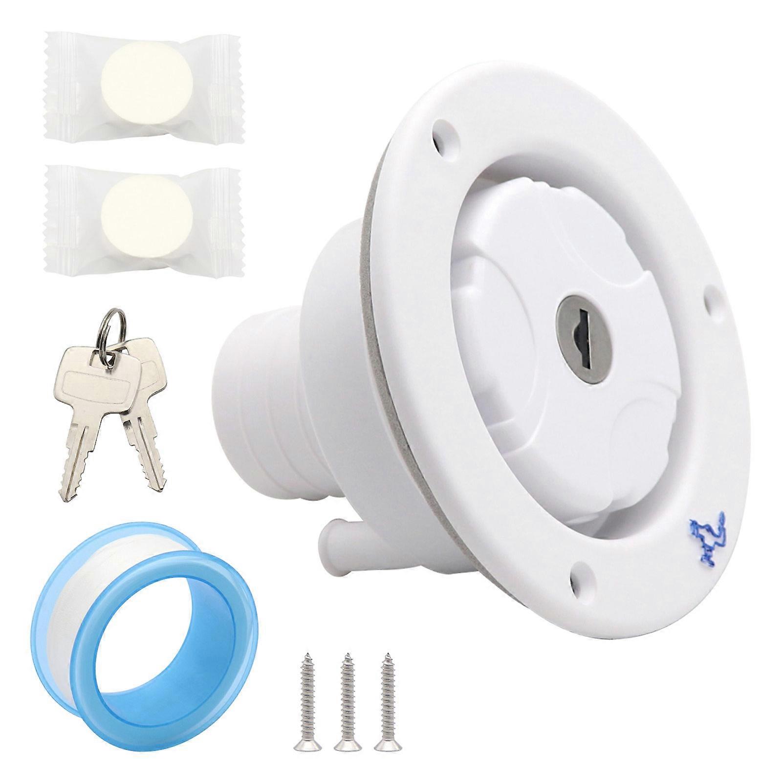 Water Inlet Installation Kit With Locking Mechanism 2 Security Keys Sealing Tape & Cleaning Towel for Leak Proof Setups  White
