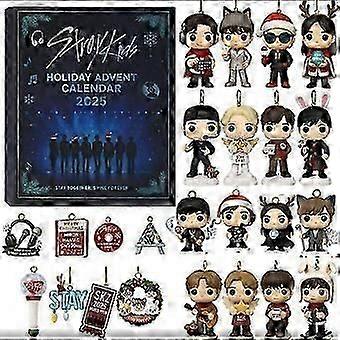 2025 Christmas Advent Calendar - 24 Days Countdown Calendar Stray Kids peripheral blind box Acrylic Ornaments, Reusable Christmas Tree Decor Blind Box
