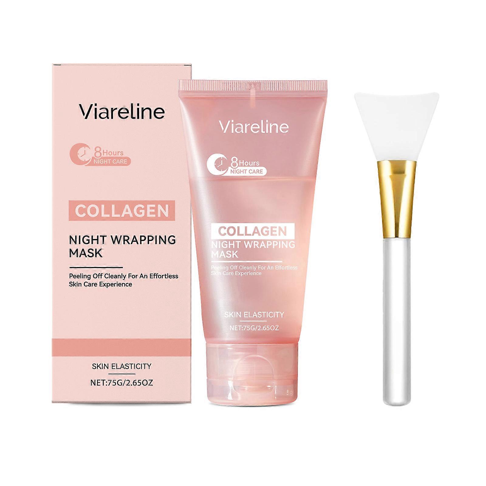 Viareline Collagen Peel-Off Mask (With Brush) Moisturizes And Nourishes Facial Skin, Enhancing Elasticity And Making It Delicate And Radiant