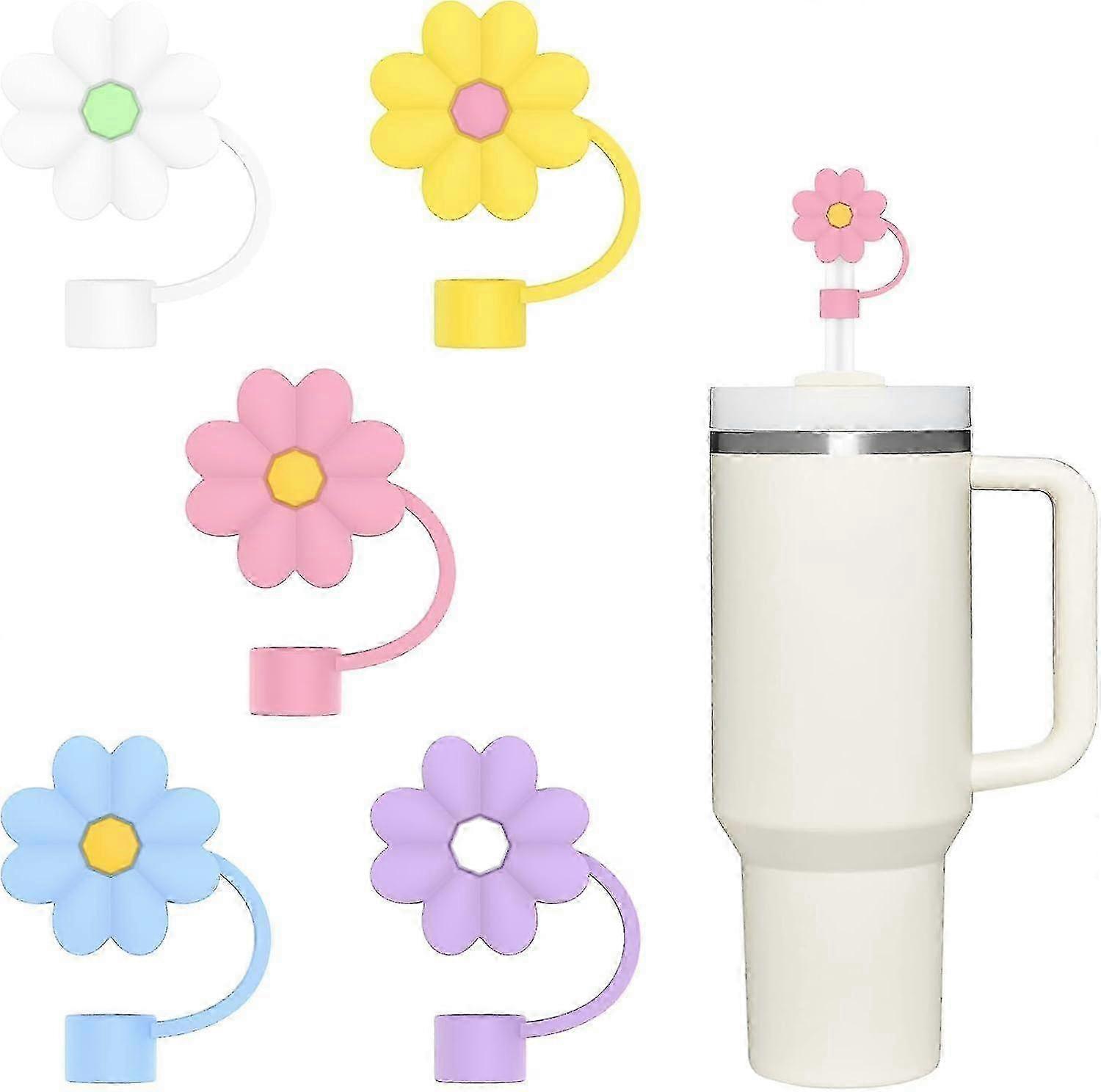 Stanley Cup Straw Covers Silicone, 5Pcs Leak and Dust Proof