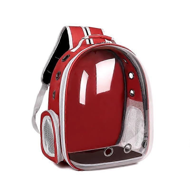 Backpack Cat Carrier Red, Breathable Material, Petite To Average Cats, Lightweight