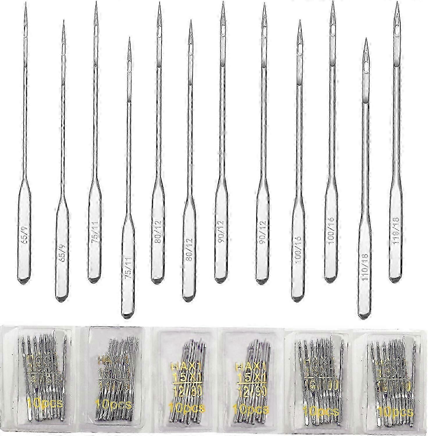 60 Pcs Sewing Machine Needles Assorted Size - Universal Machine Needles