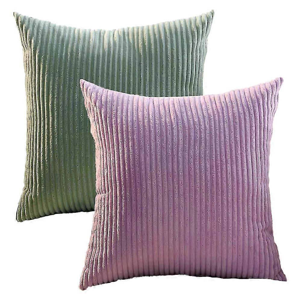 Corduroy Pillowcase Covers With Pattern 45*45 Cm Set Of 2