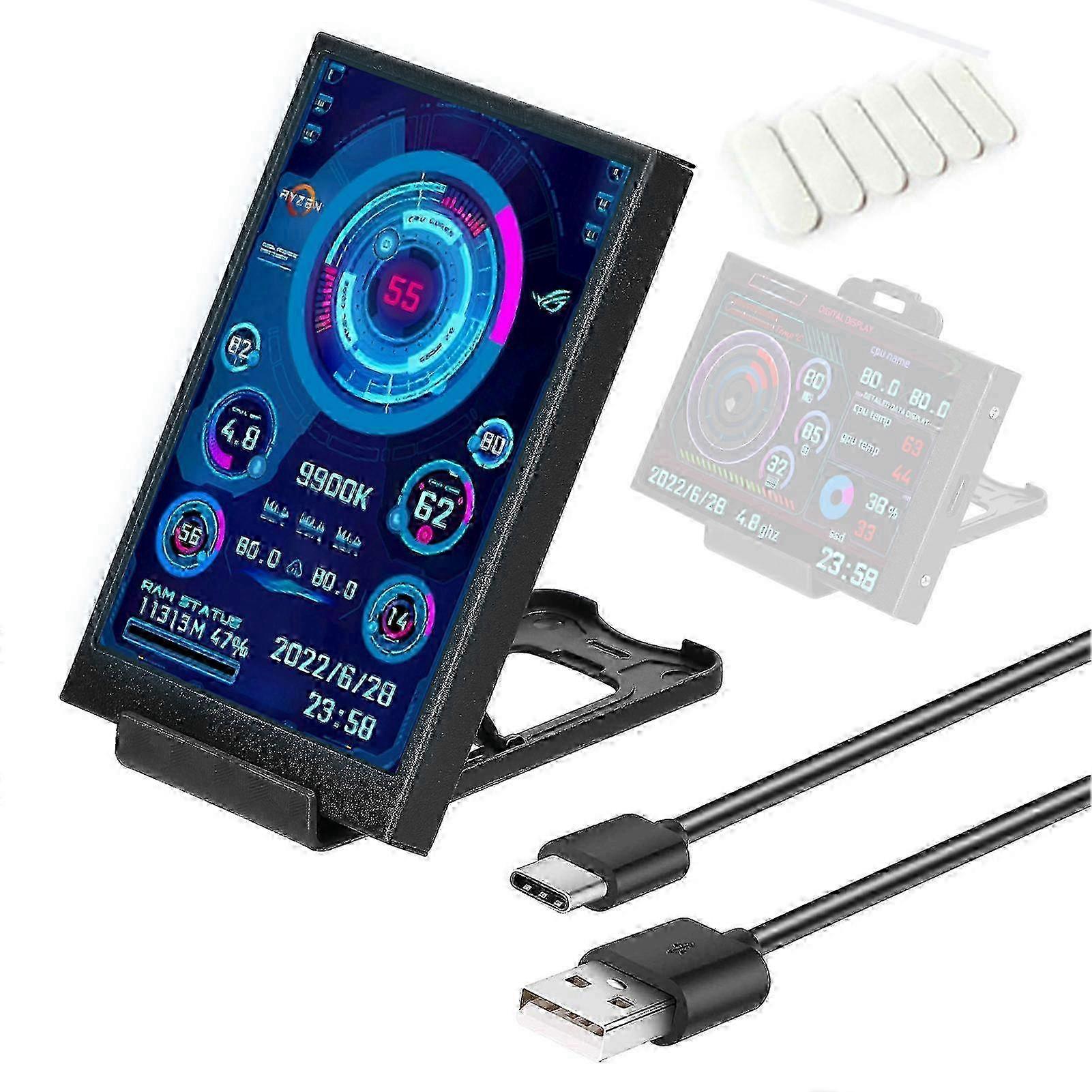 3.5 Inch IPS Type-C Secondary Screen Computer CPU GPU RAM HDD Monitor USB Display For Freely AIDA64 mini monitor