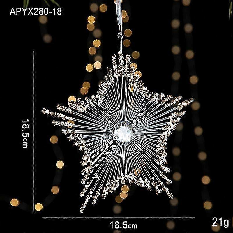 Christmas decorations sequin acrylic pendant transparent snowflake pendant Christmas tree scene layout props five-pointed star