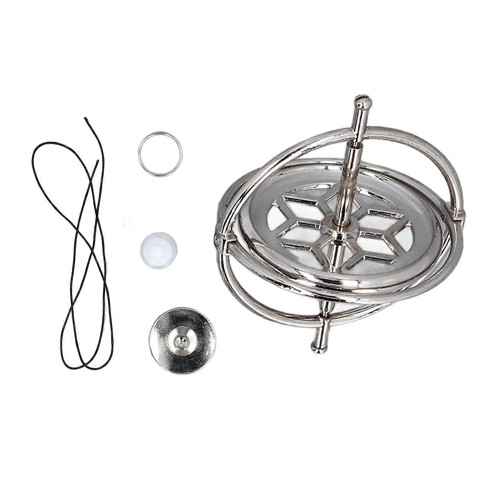 Alloy Gyroscope Toy Balance Relaxing Multi Functional Decompression Finger Gyroscope Toy Silver