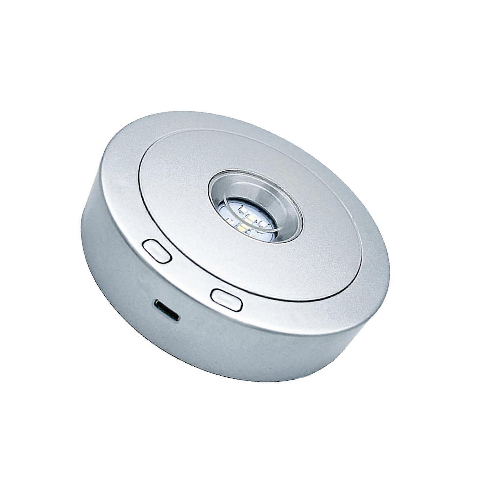 Programmable LED Rotating Base Illuminations Stand LED Base Plastic Texture Suitable for Glassware Crystal Ball Display  Silver