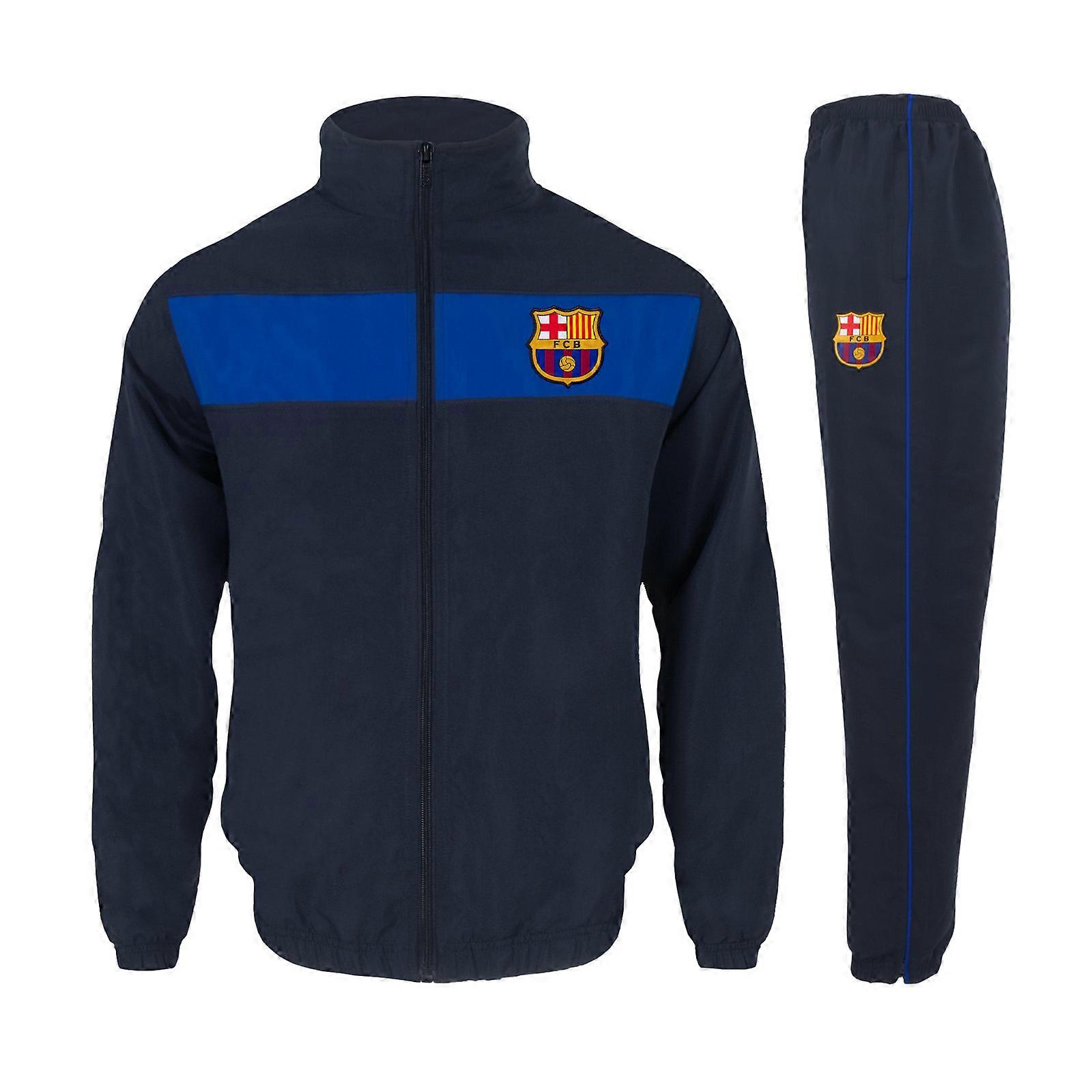 Fc Barcelona Mens Tracksuit Jacket & Pants Set Cadeau officiel de football
