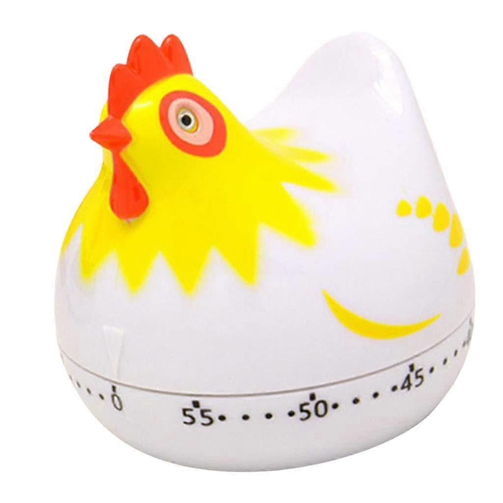 Hen Shaped Kitchen Timer Mechanical Cooking Clock for Baking and Food Prep White