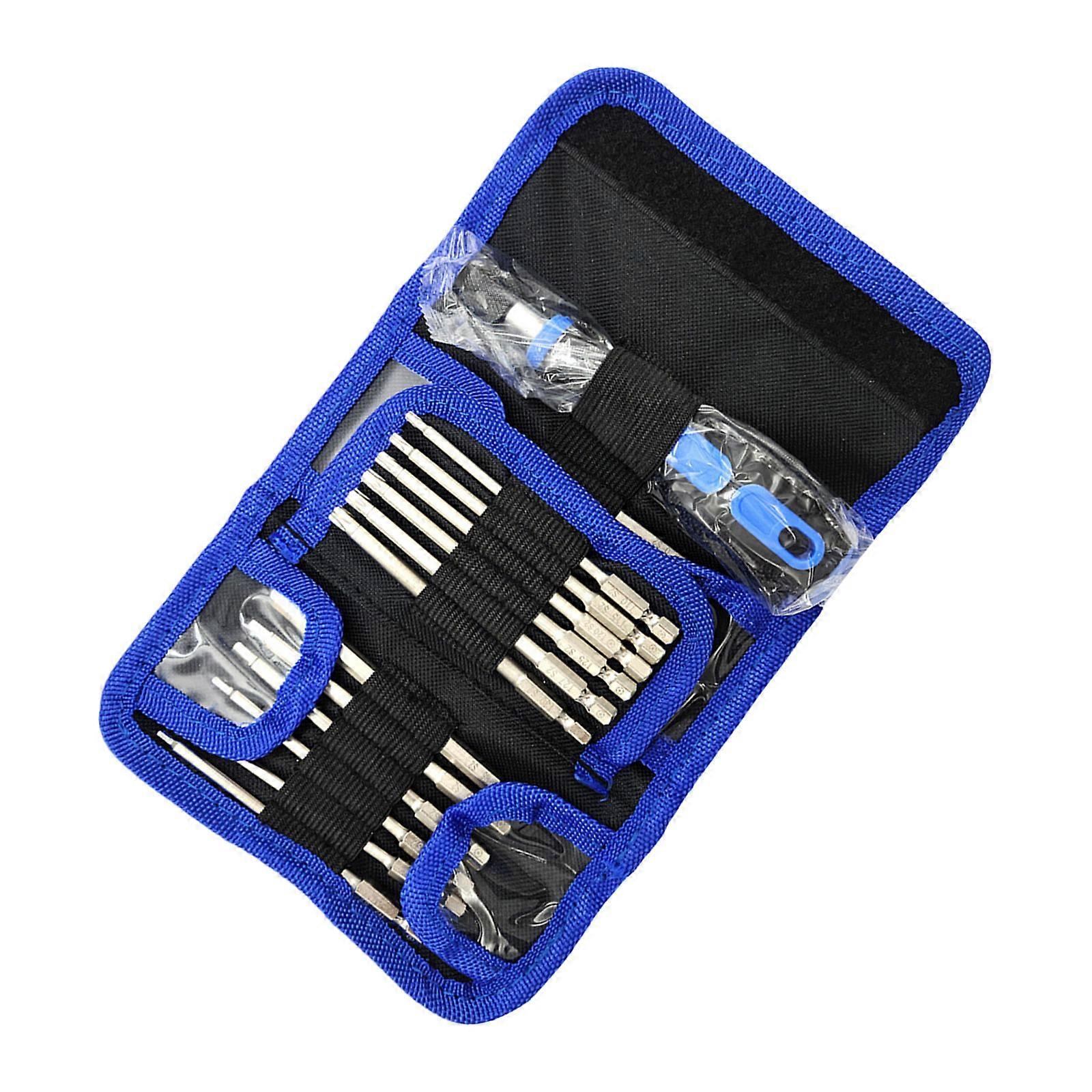 24Pcs Reinforced Screwdriver Bit Set For Tight Space Includes Magnetic Adapter And Light Weight Tool Bag Multicolor