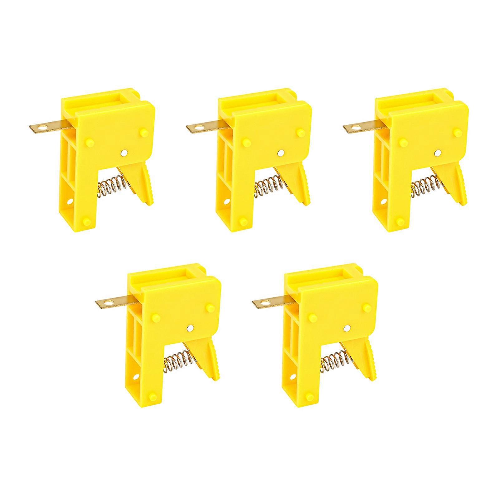 5Pcs High Current 50A Motor Test Clip LED Lamp Spring Press Clip Quick Terminal For Electrical Aging And Speaker  Yellow