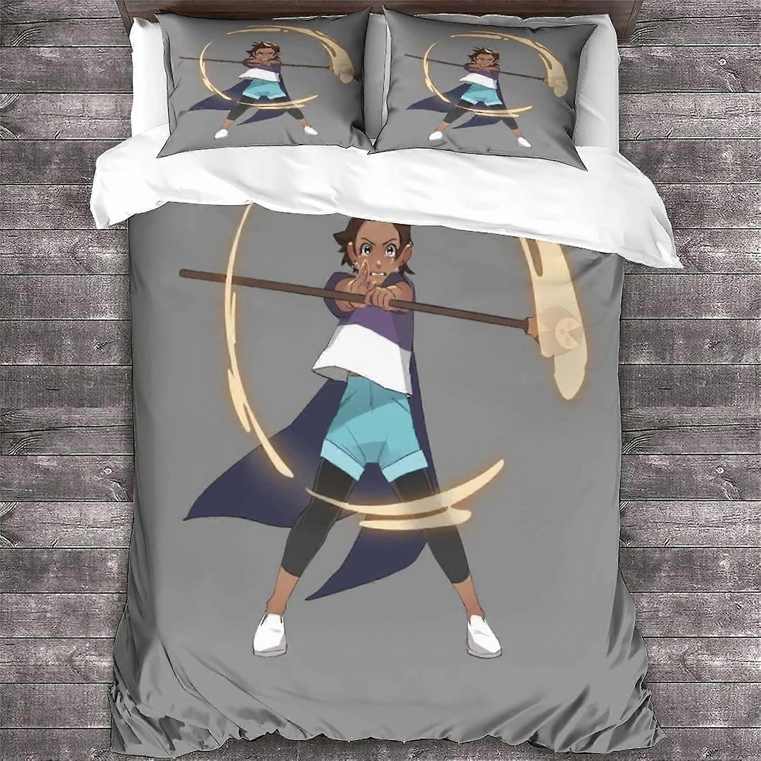 NOOFIE The Owl House Duvet Cover Set, Animação 3D Bedding Set com fronhas de microfibra & Zipper Closure Quilt Case Animation Printed Effect King