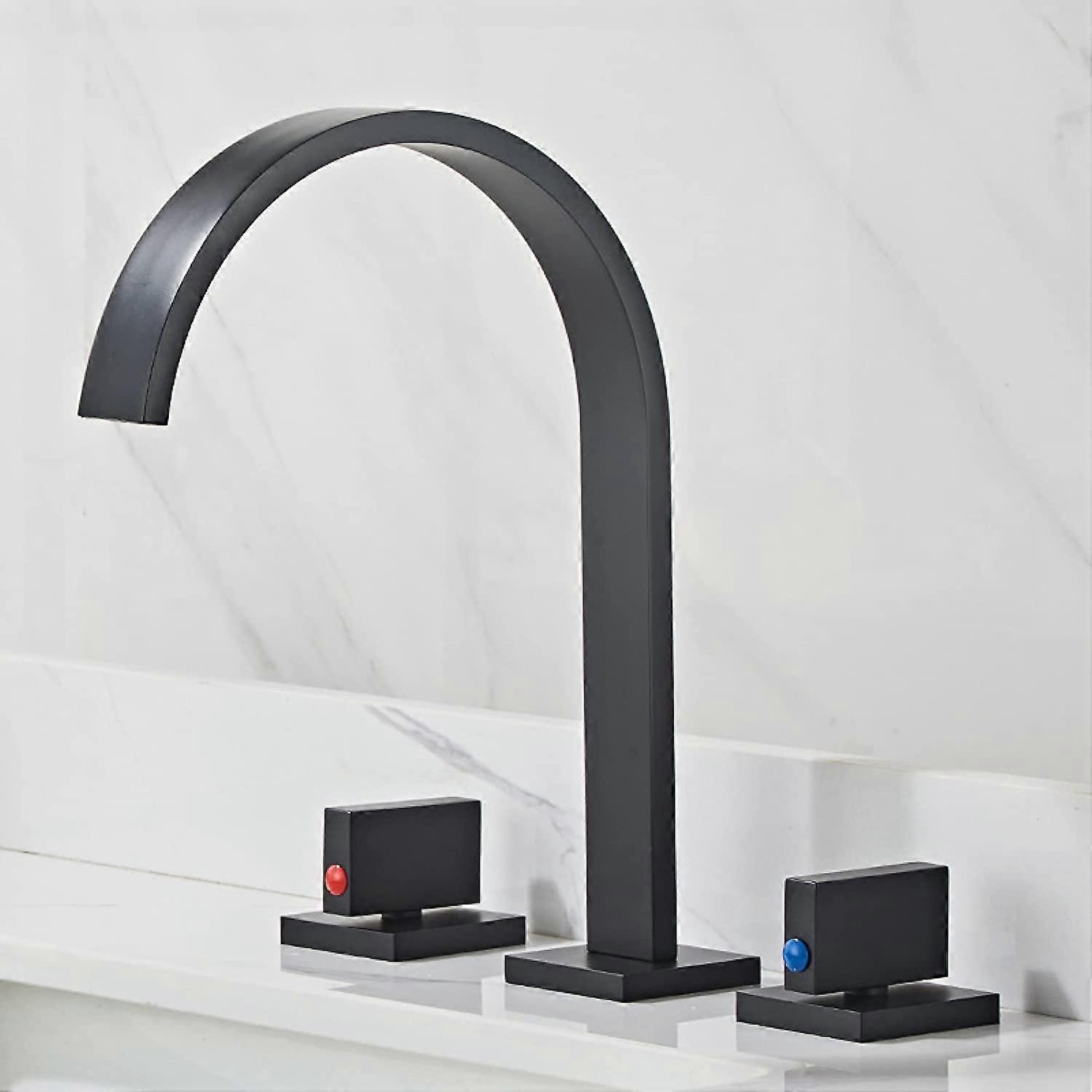 Kitchen Faucet Sink Mounted Rotatable Spray Single Lever Wall Mount Black