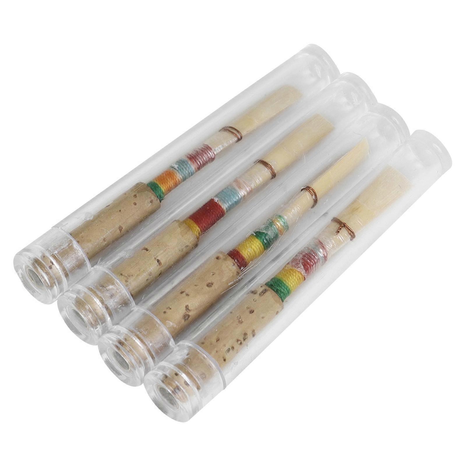 4 יחידות קני אבוב רכים בעבודת יד בעוצמה בינונית פה רך קני טבעיים עם צינור מגן למתחילים מתמשך ססגוניים