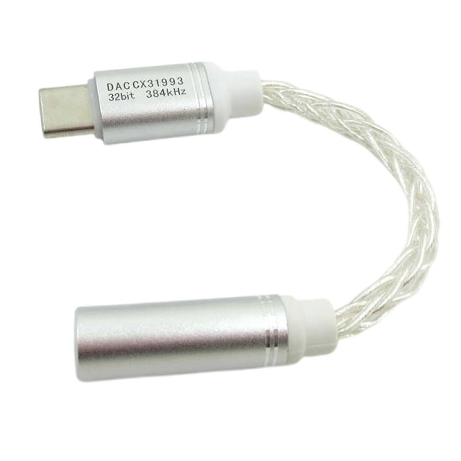 CX31993 HiFi USB Type C to 3.5mm Headphone Amplifier Sound Decoders for Mobile Devices 32bits/384KHz Sampling rate Multicolor