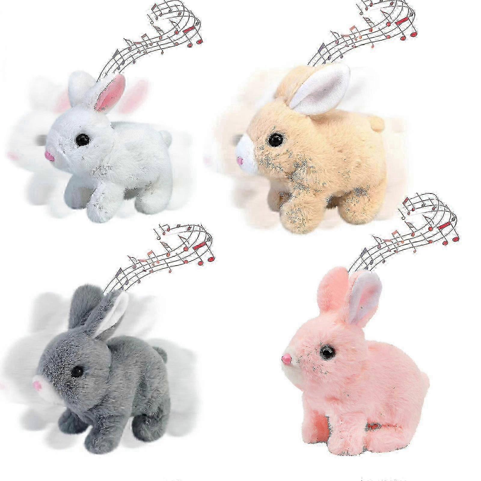 Electronic Plush Rabbit Toy, Easter Bunny Interactive Toy, Playful Bunny Hops Around Makes Sounds Wiggles Ears