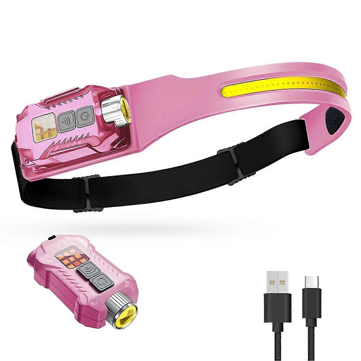 Rechargeable Headlamp with Detachable Flashlight Motion Sensor Waterproof Magnetic Light for Hiking,