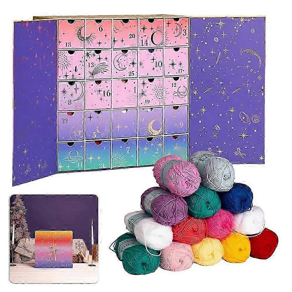 Crochet Society Advent Calendar 2025, 25 Days of Crochet Projects with Tutorials, DIY Wool Yarn Craft Christmas Countdown Calendar Gift Set