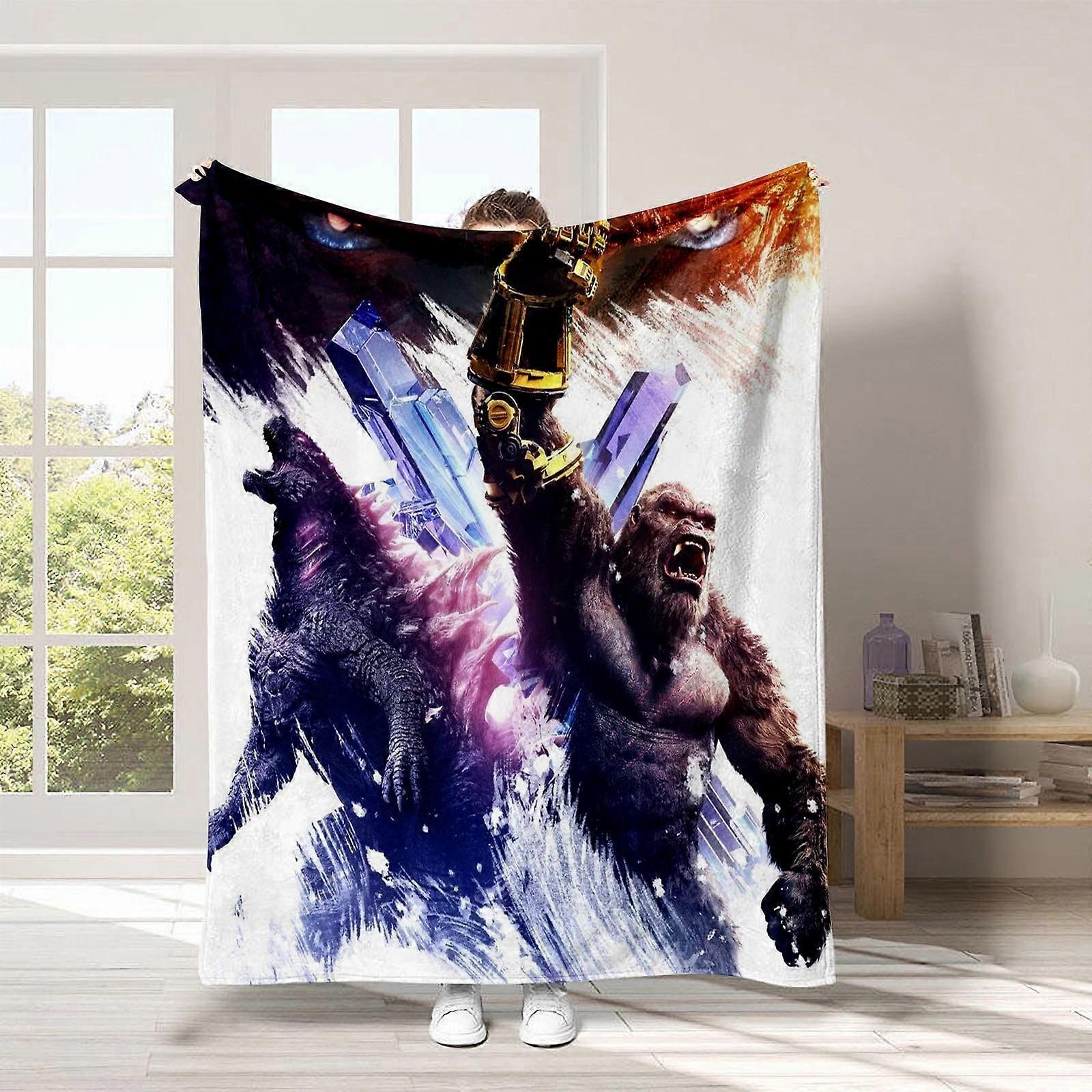 New Product 20242024 New Thickened Flannel Godzilla Vs King Kong Peripheral Blanket Sofa Nap Home Cover Blanket Gg99