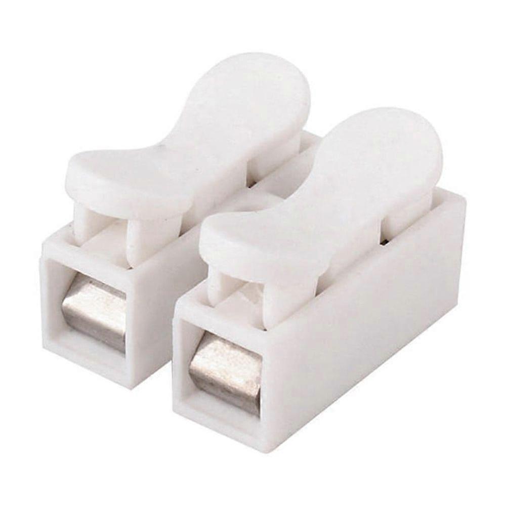 Aceovo 10 X 10A Quick Fix Spring Clamp Terminal Block Push-In Screwless Wire Connector 2 Hole Block