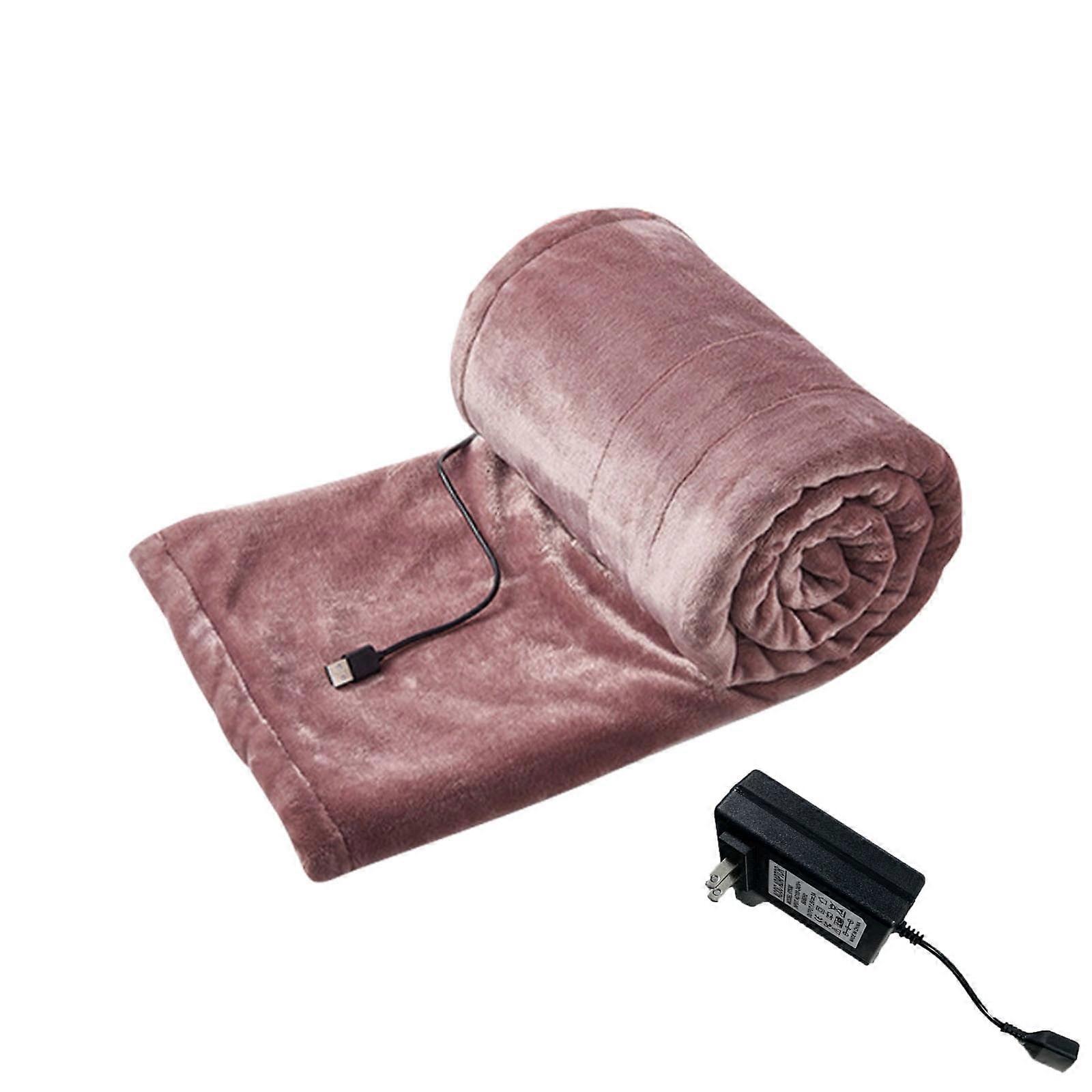 USB Heated Flannel Blanket 140x80cm, 3-Gear Temp Control, Low Voltage, No Leakage, compatible with Daiosportswear
