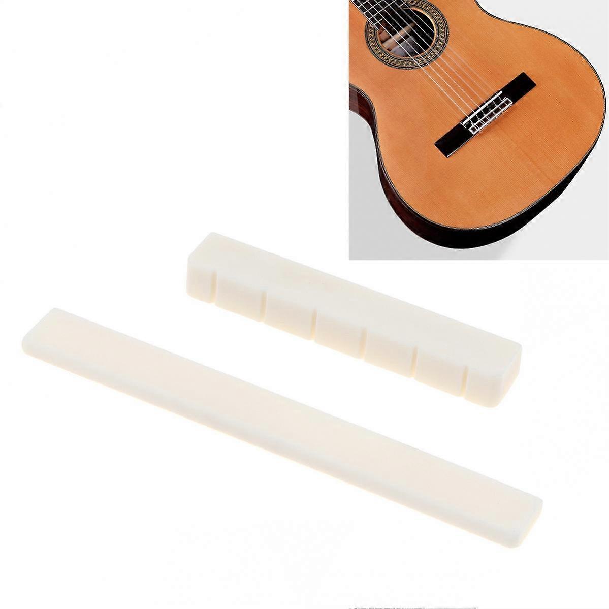 2pcs Bone Guitar Bridge Nut Saddle for 6 String Classical Guitar