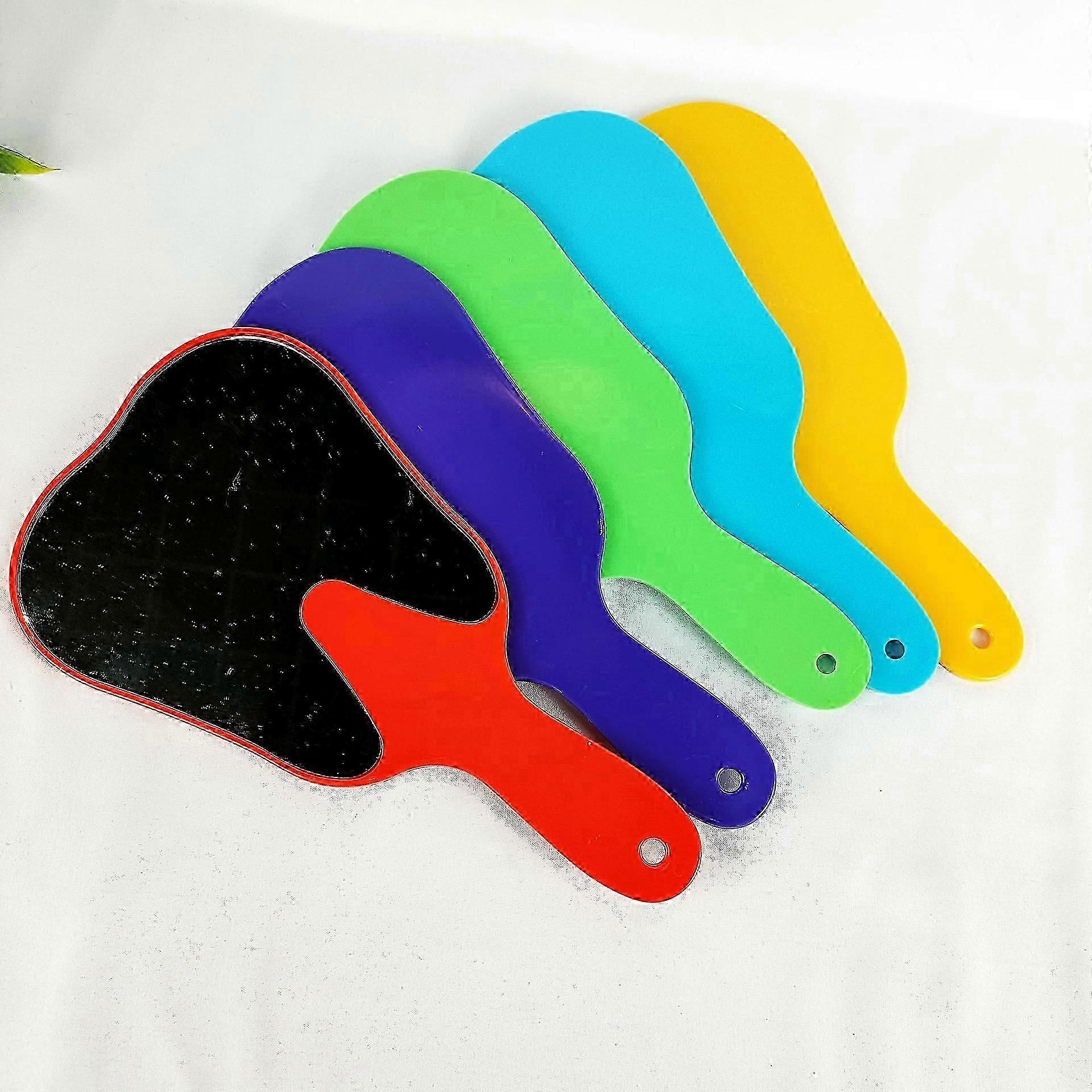 4 Pcs Plastic Handheld Mirror Chairside Molar Tooth Shape Mirror for Office (Color Random)