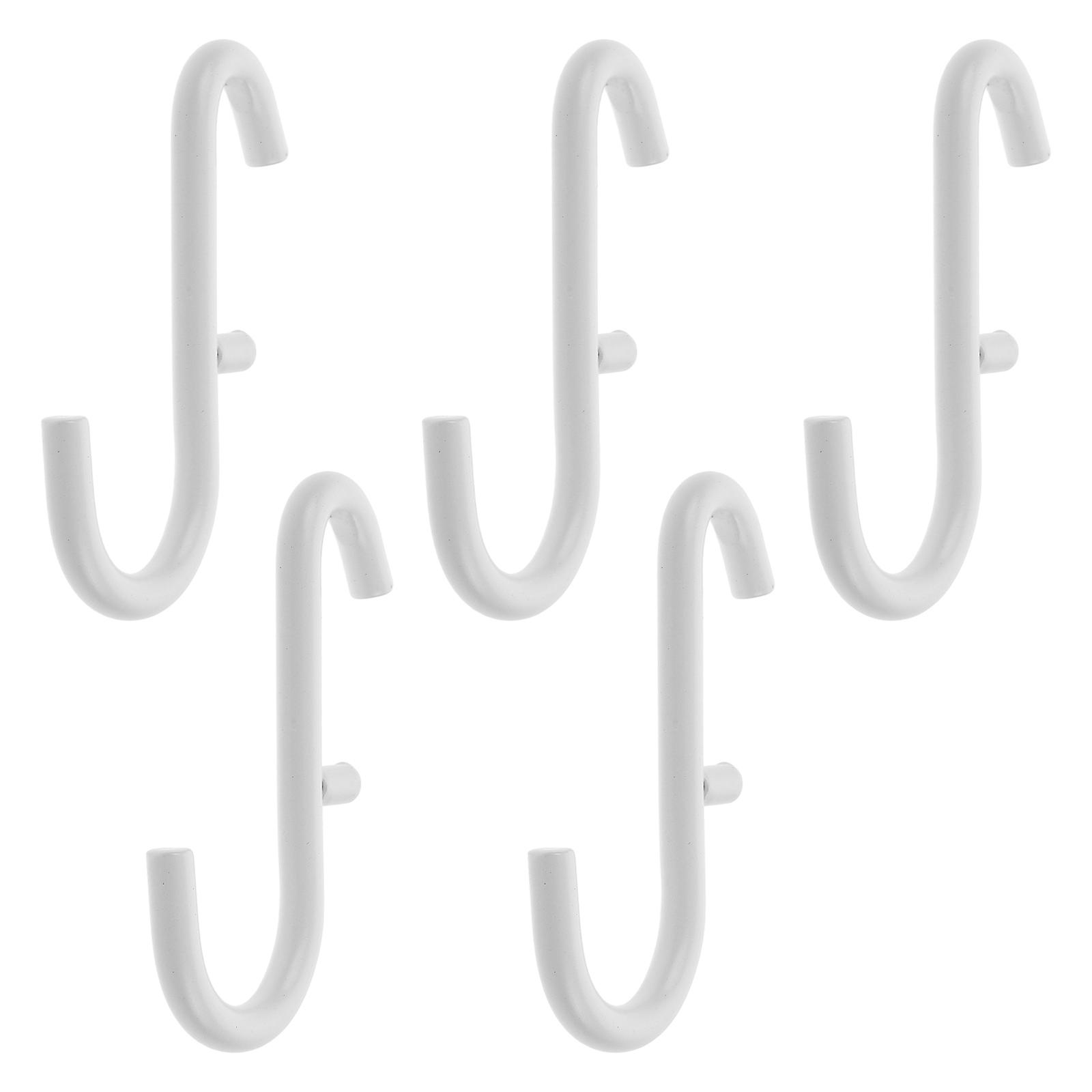 Iron Pegboard Hook Utility Hanger for Home Use 5Pcs Durable White Hooks