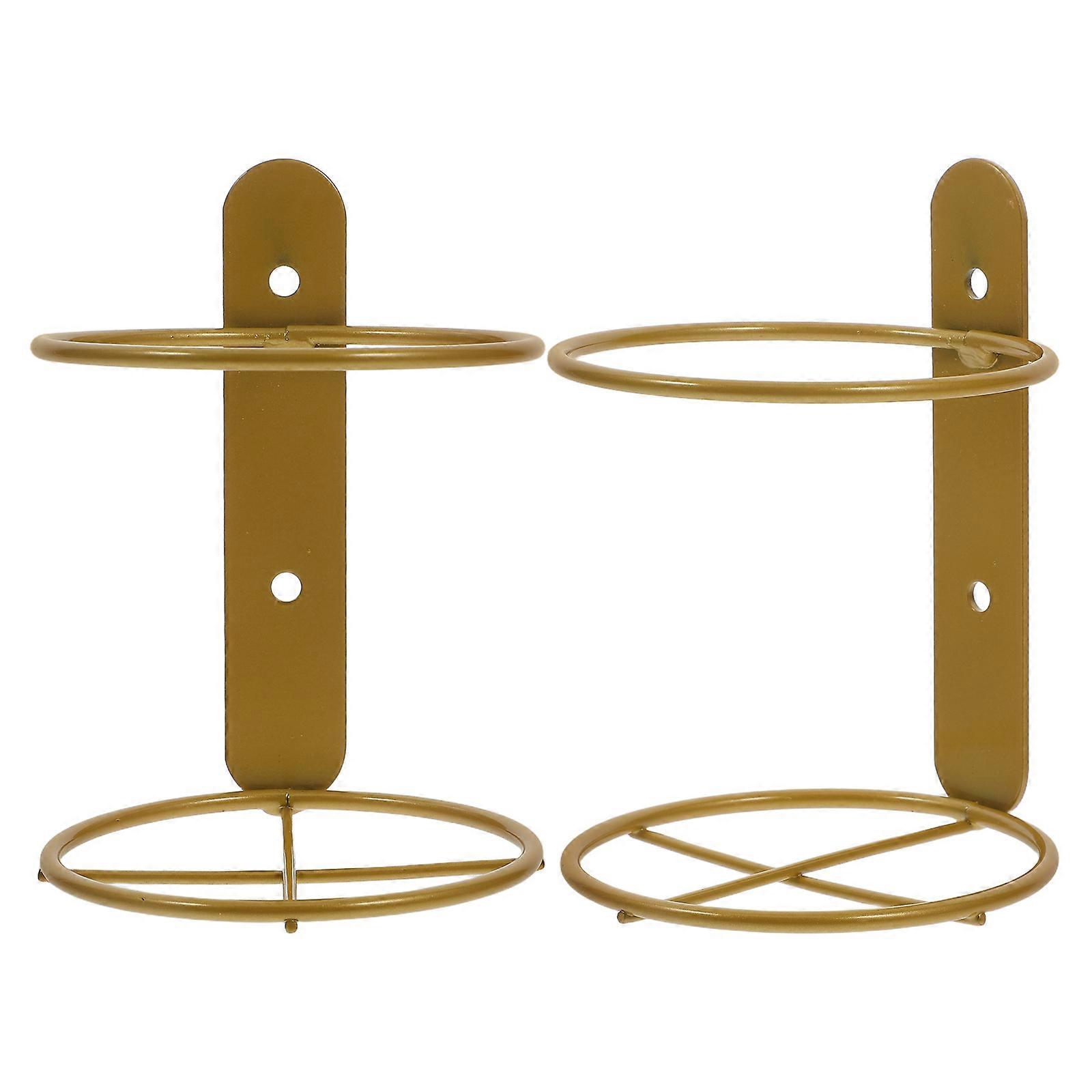 Golden Iron Rack Wall Mounted Single Holder 2Pcs for Kitchen