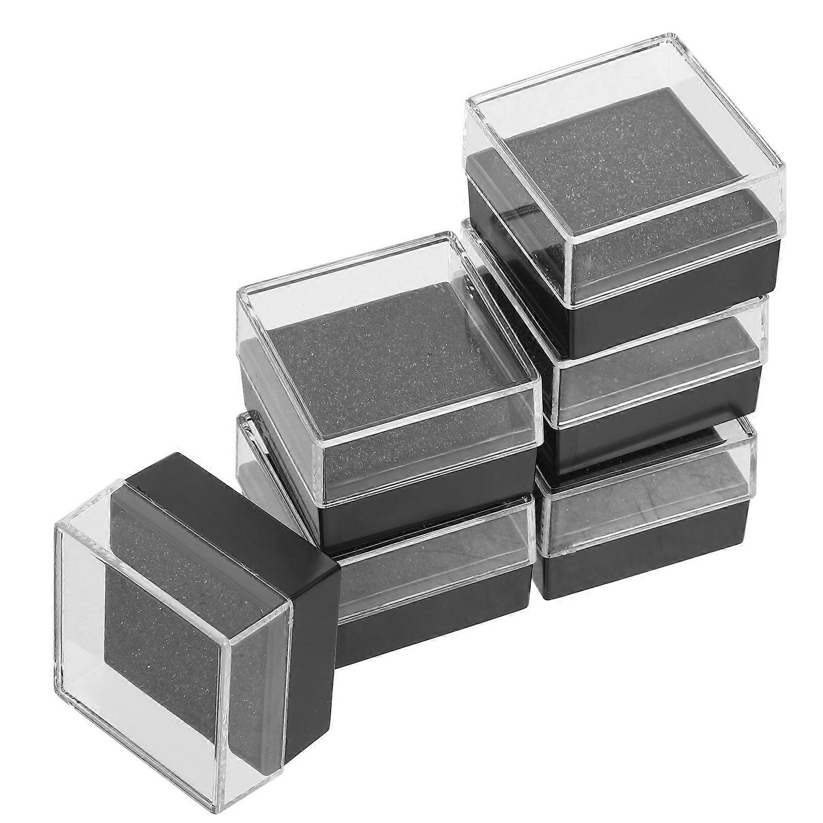 Breastpin Storage Badge Display Box Plastic Case with Lid 6Pcs